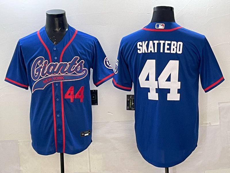 Men 2025 New York Giants #44 Skattebo Blue Joint Name Nike Limited NFL Jersey 03